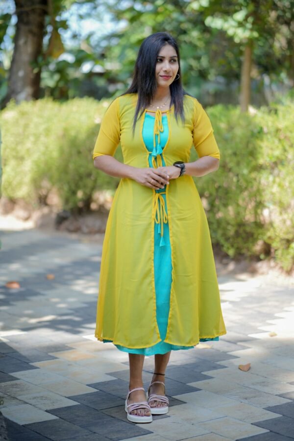 Faux Georgette Aline Jacket And Two Tone Aline Inner - Image 4