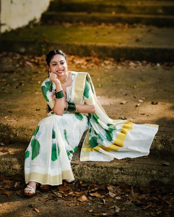 Green Leaf Kerala Cotton Saree