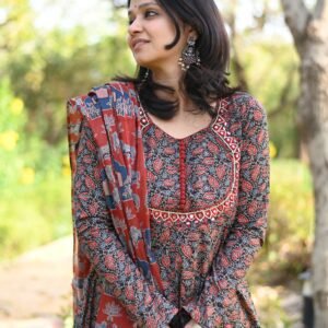 Launching Beautiful Ajrak and Brijbhoomi Print Anarkali