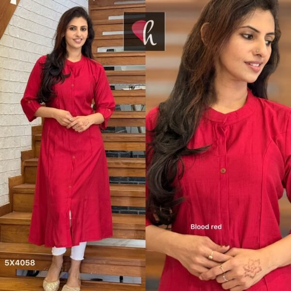 Premium Casual Slub Cotton Vathika Silk Aline Kurti