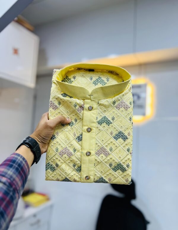 PRESENT'S EMBROIDERY DESIGNER WORK KURTA  FOR MEN'S - Image 4