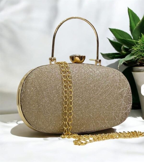 Lady Hand Clutch with Long Chain - Image 2