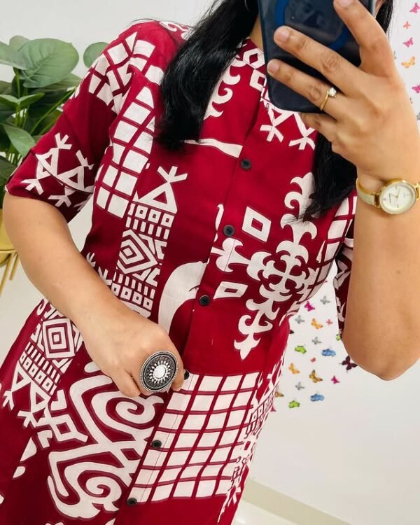 Premium Floral Fine Cotton Kurti Pant Set - Image 2