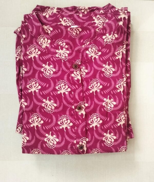 Flower Design Soft Cotton Kurthi - Image 2