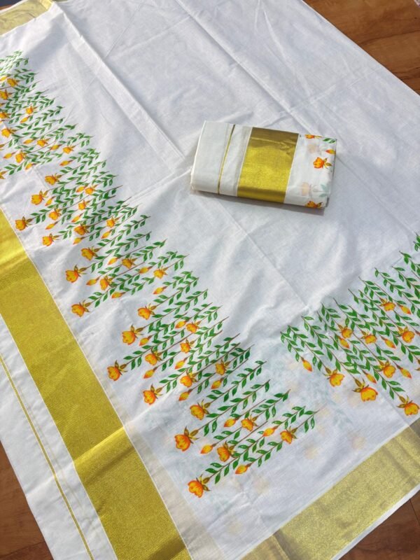 Hanging flower cotton set mundu 2.80 - Image 2