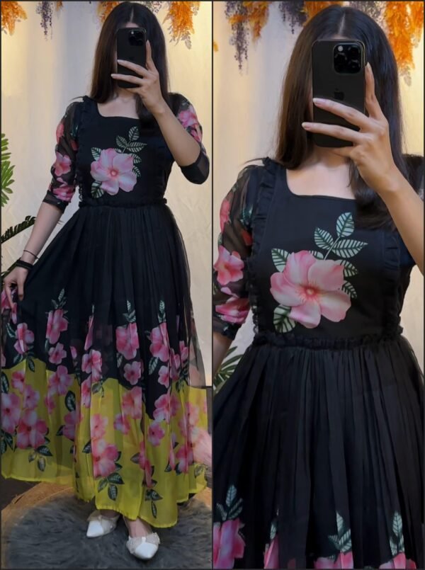 Designer Printed Midi Dress. A Beautiful Blend Of elegance and Charm For This Party’s and festival - Image 4