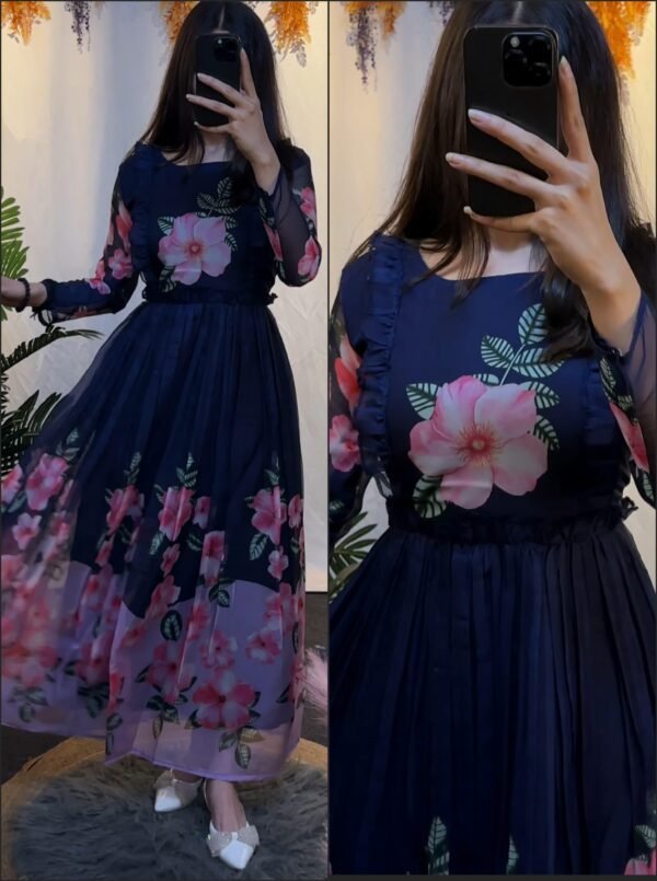 Designer Printed Midi Dress. A Beautiful Blend Of elegance and Charm For This Party’s and festival - Image 3