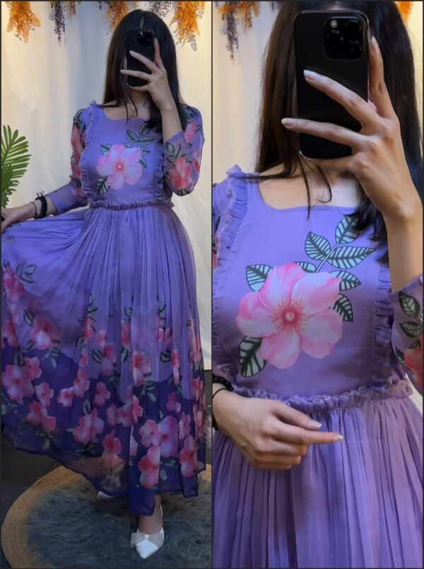 Designer Printed Midi Dress. A Beautiful Blend Of elegance and Charm For This Party’s and festival - Image 2