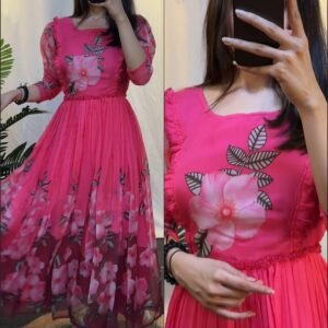 Designer Printed Midi Dress. A Beautiful Blend Of elegance and Charm For This Party’s and festival