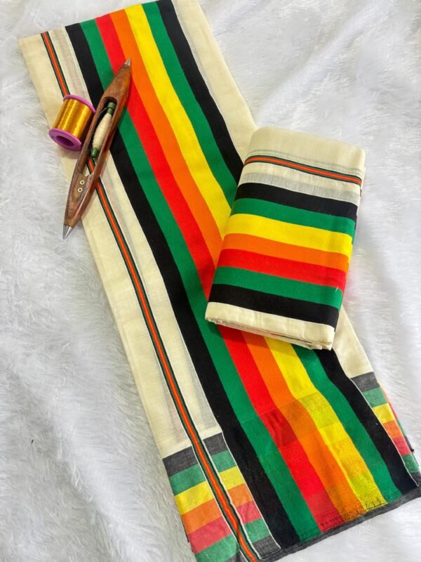 Vishu Offer!! 5 Colour kattikara set mundu - Image 3