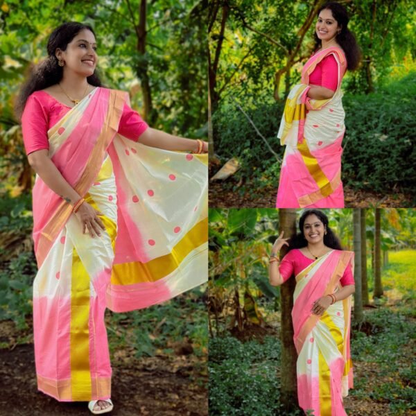 Tye and dye Polka set Mundu