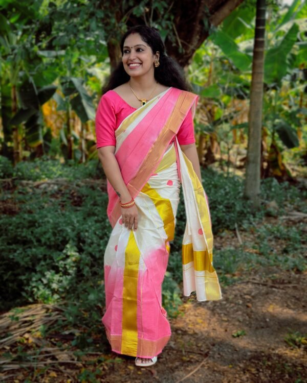 Tye and dye Polka set Mundu - Image 5