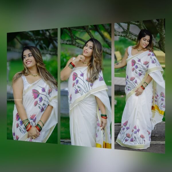 Lotus Cotton Saree