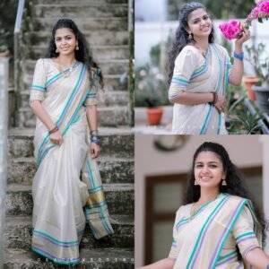 Multicolour Handloom Replica Saree