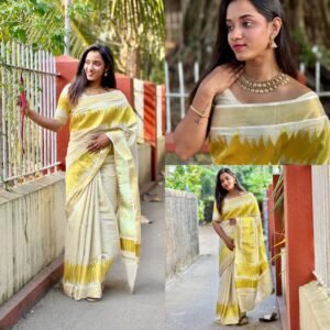 ECG Golden Tissue Saree