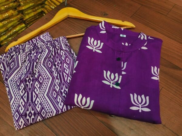 Premium Fine Cotton Kurti Pant Set - Image 4