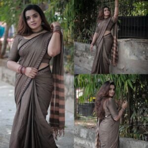 Pure Cotton Coin Small Border Saree