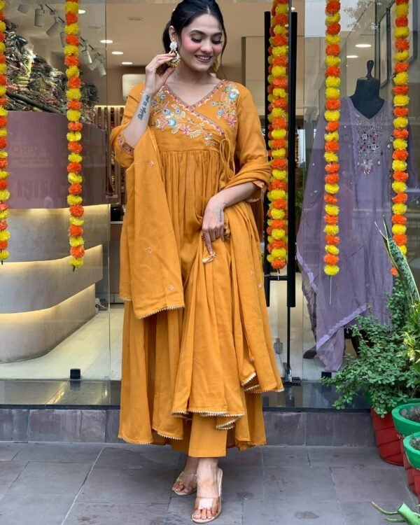 New arrival beautiful anarkali embroidery suit set - Image 5