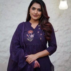 Beautiful cotton Kurti, pant and dupatta set