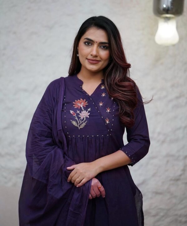 Beautiful cotton Kurti, pant and dupatta set