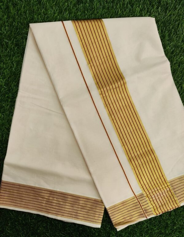 Cotton kasavu saree - Image 3