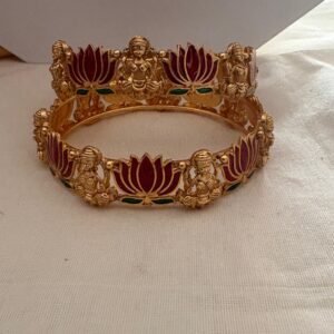 Lotus Lakshmi bangles 
Shade- Matte gold