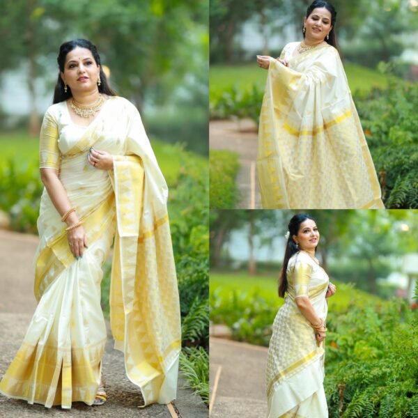 Avani cotton full heavy weave handloom replica saree - Image 5