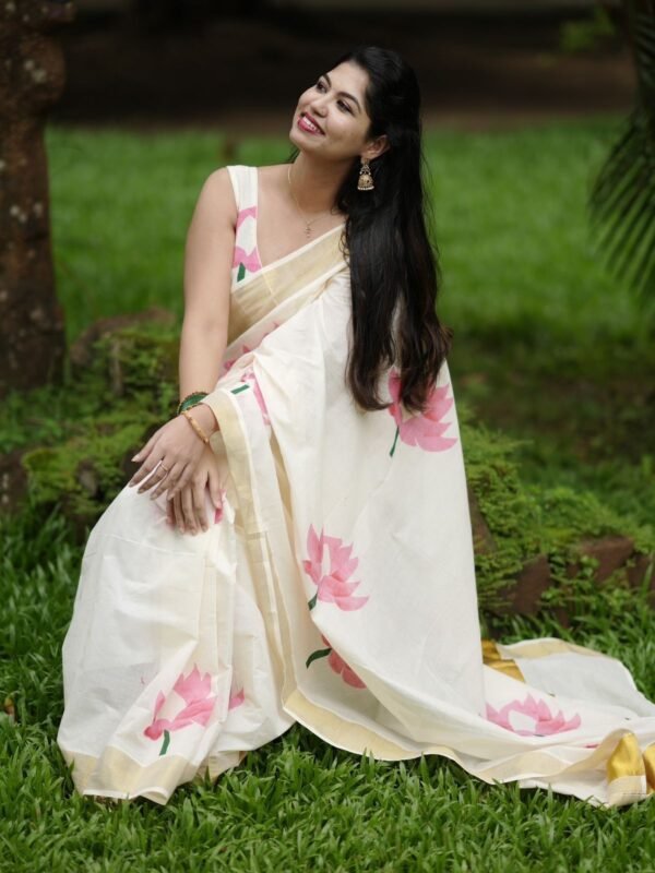 lotus cotton saree - Image 3