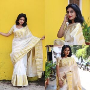 Cotton big temple weave saree