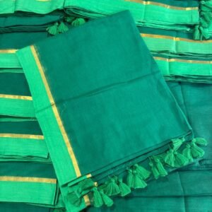 bottle green mul mul saree (anu shree inspired)