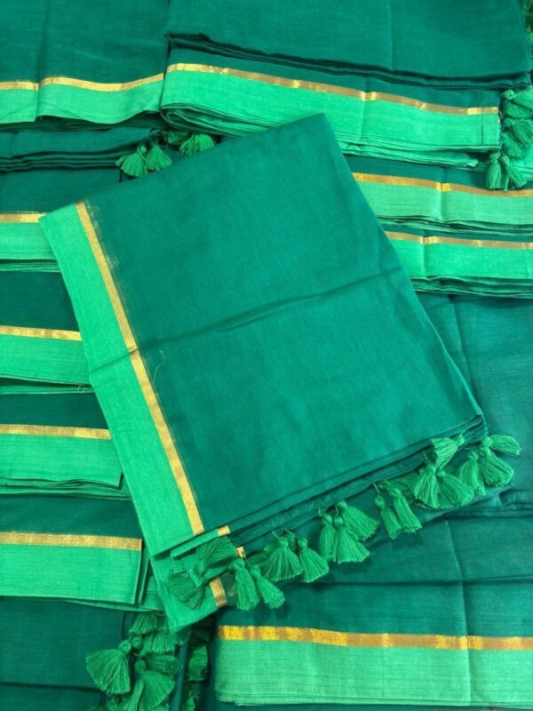 bottle green mul mul saree (anu shree inspired)