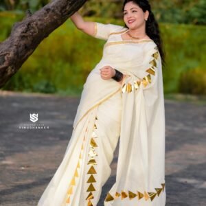 golden foil arrow design saree