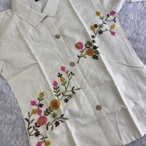 Khadi short tops cross flower designs