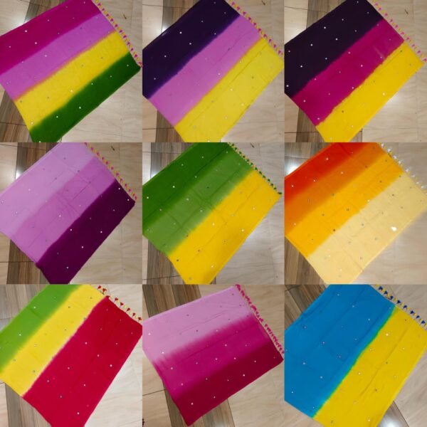 Multi shade glass work mul cotton saree. - Image 6