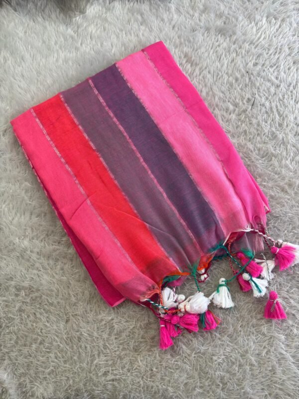 Colour pallette mul cotton saree. - Image 3