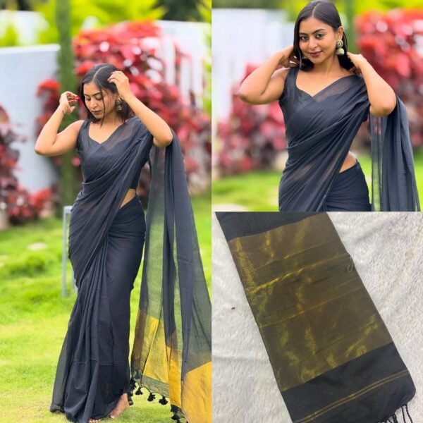 Nanayanathara Khadi Black saree