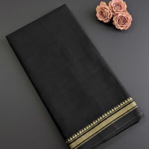 Black Temple Border Cotton Saree