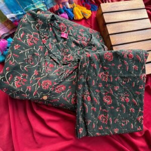 Cotton slit top with pant