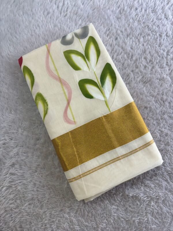 Brush Painted Cotton Saree - Image 5