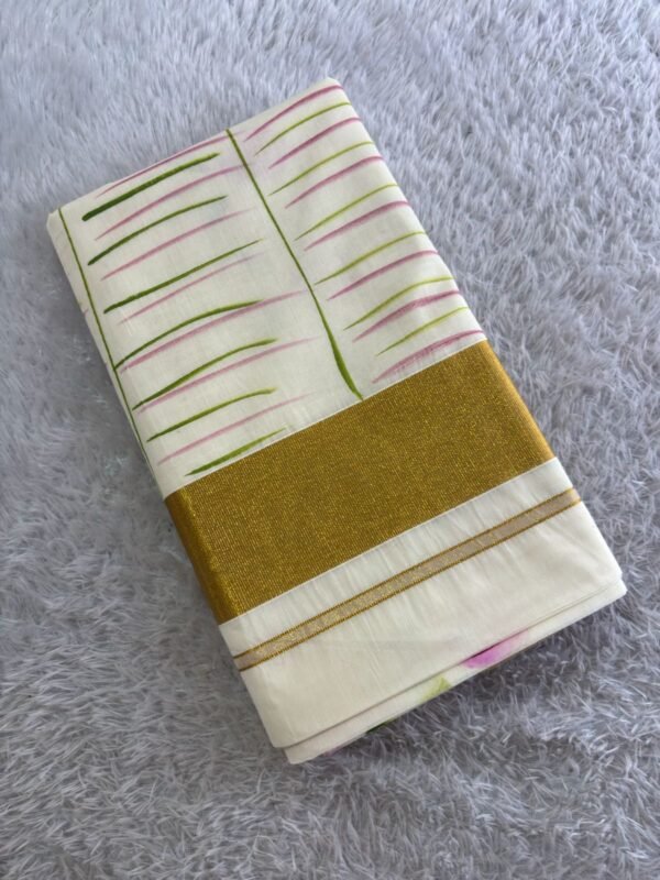 Brush Painted Cotton Saree - Image 4