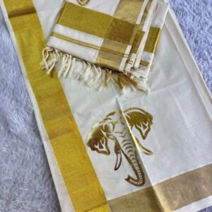 Golden Foil Kasavu Set mundu