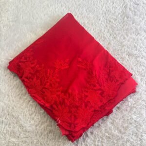 Organza Embroiderd Saree with scolap work