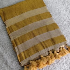 Linen tissue gold saree