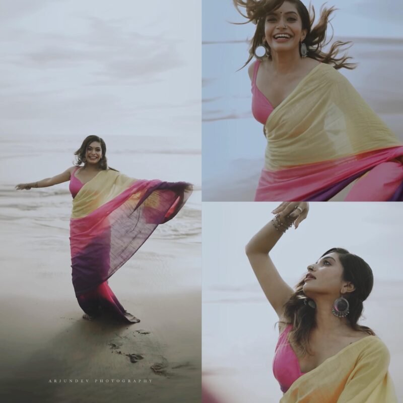tye and dye borderless pure cotton saree - Image 7