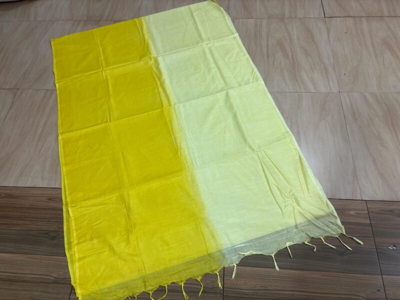 tye and dye borderless pure cotton saree - Image 5