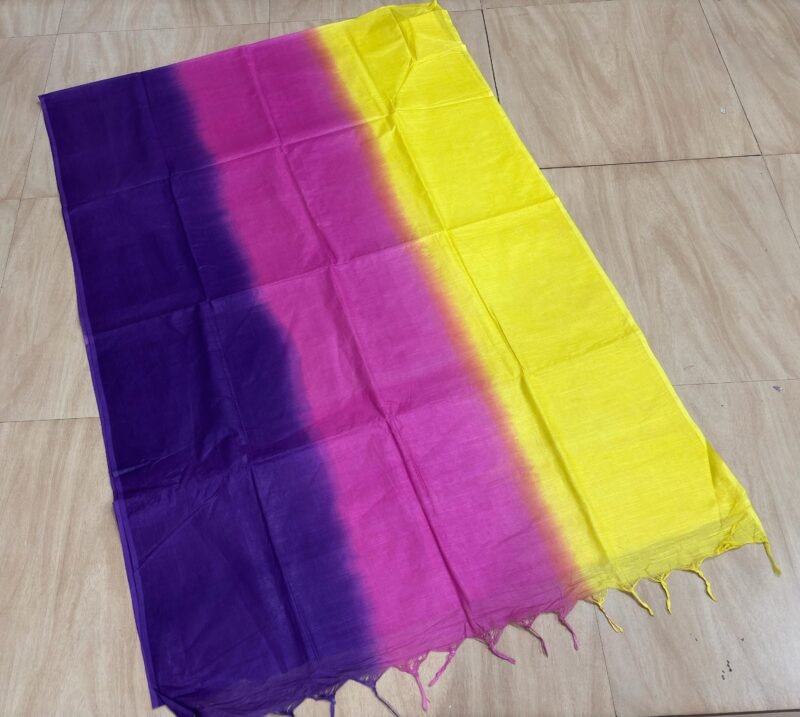 tye and dye borderless pure cotton saree - Image 3