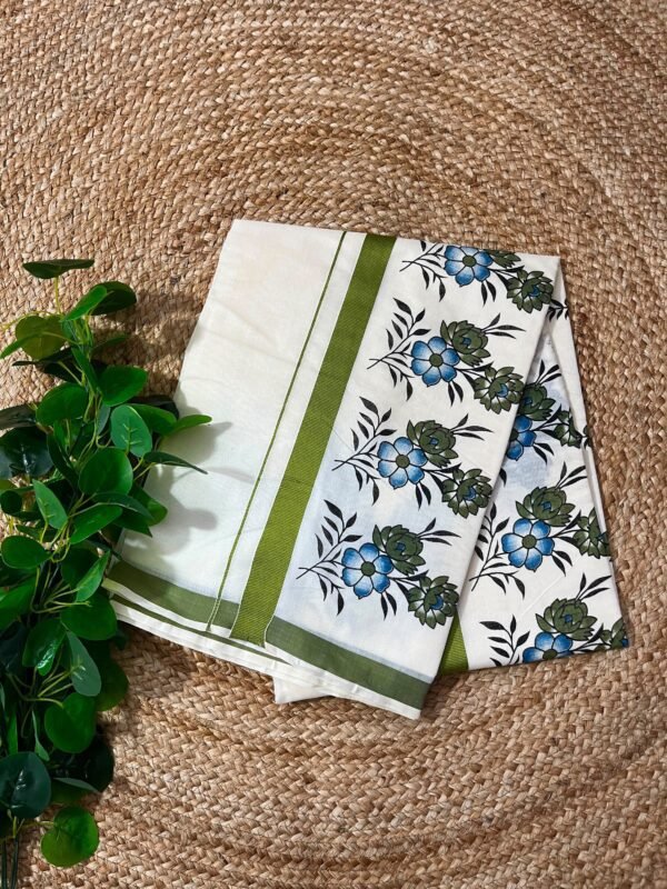 Pushpam- Floral cotton saree - Image 2