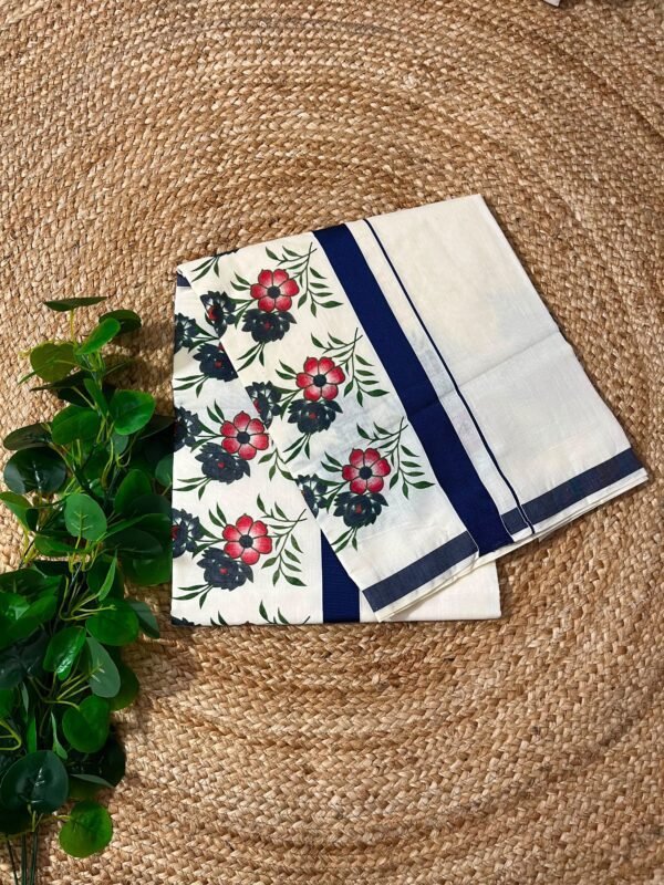 Pushpam- Floral cotton saree - Image 5