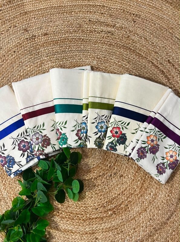 Pushpam- Floral cotton saree - Image 6