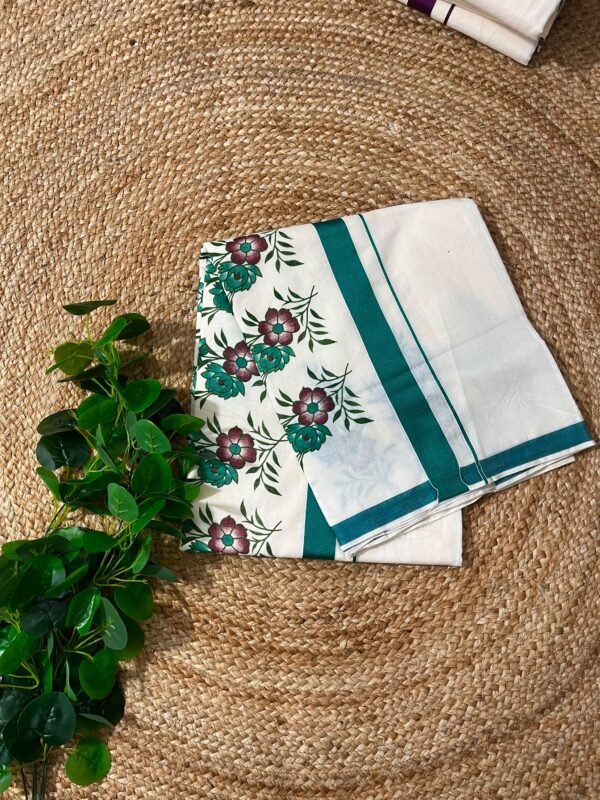Pushpam- Floral cotton saree - Image 4